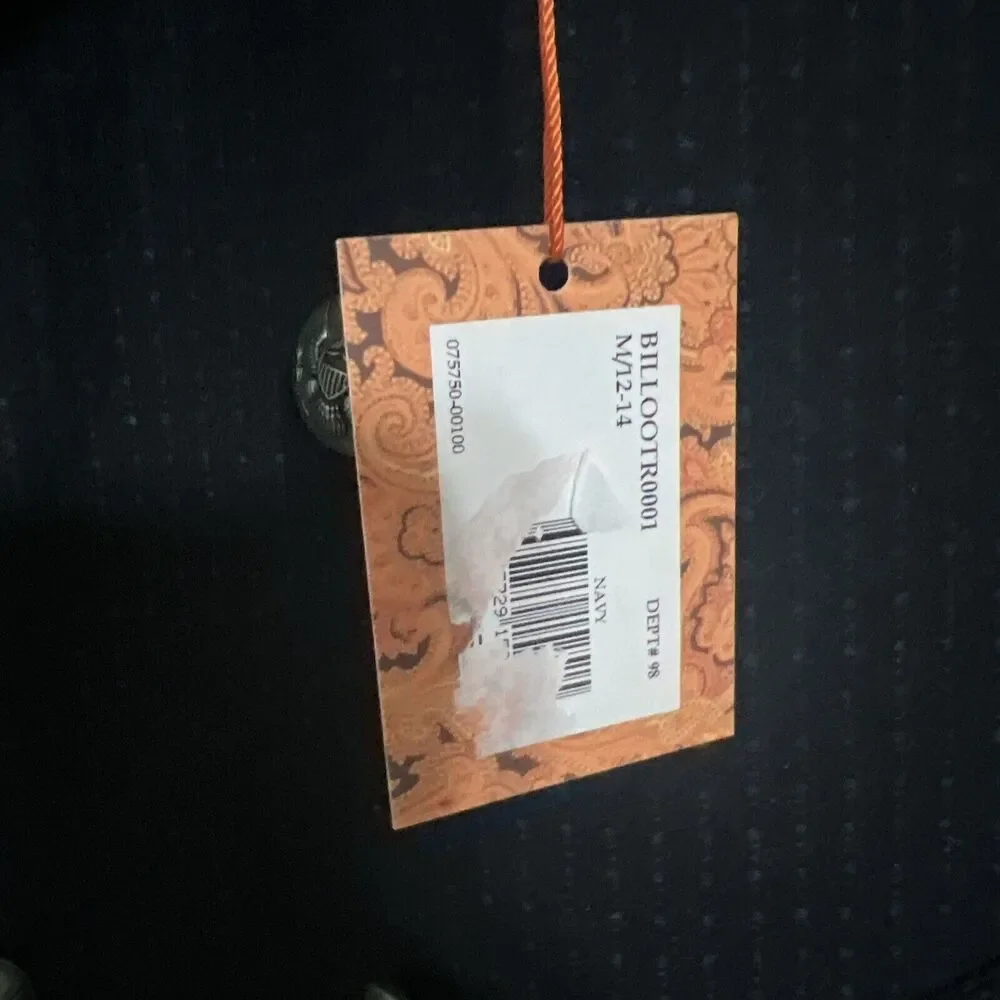 TALLIA Navy Wool Blend Coat Young Men's Size M 12-14 . MSRP $195. NWT - Picture 4 of 12